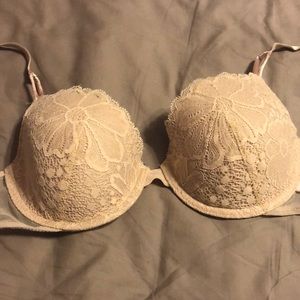 Victoria’s Secret Lined Demi Nude Lace Bra 34C